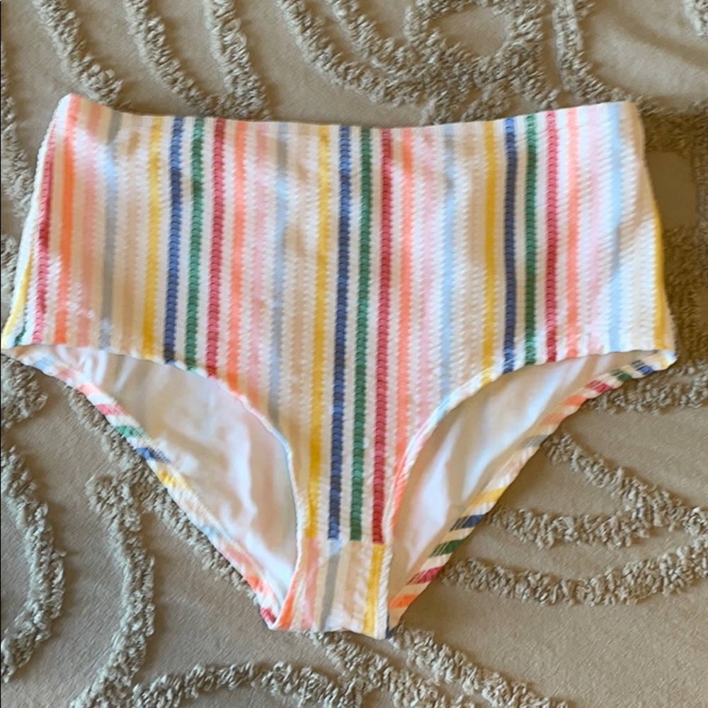 NWOT J Crew High Waisted Seersucker Bikini Bottom